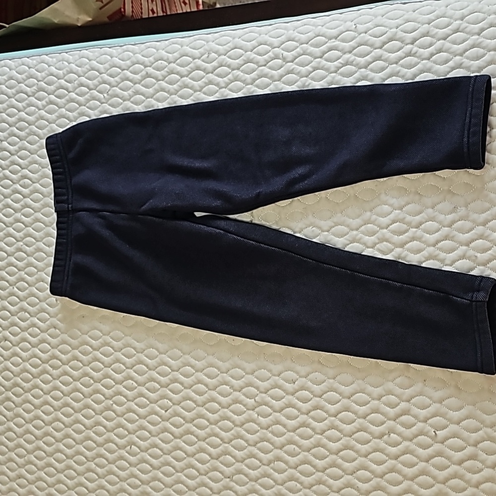 Carter's cozy fleece lined leggings, girls size 6/6x, dark blue jean colored